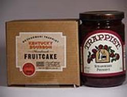10 oz Fruitcake and Trappist Strawberry Preserves 12 oz jar
